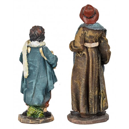 Set 2 suonatori della serie 15 cm in resina per presepe Mondo