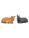 Donkey and ox set series 12/13 cm Landi Moranduzzo for nativity scene