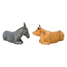 Donkey and ox set series 12/13 cm Landi Moranduzzo for nativity scene 2