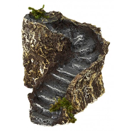 Scalinata in resina con curva a sinistra per presepe Mondo