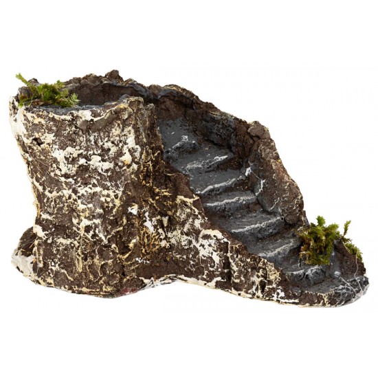 Scalinata in resina con curva a sinistra per presepe Mondo