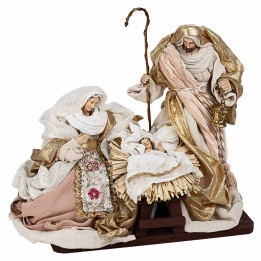 25 cm Nativity in resin block