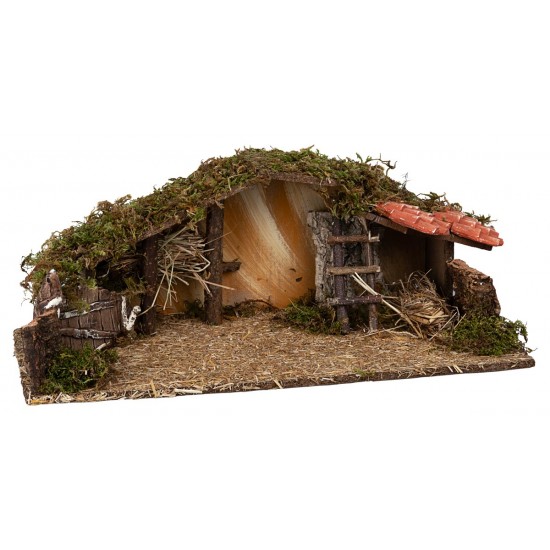 Capanna con fienile e scala cm 54x25x21h per presepe Mondo