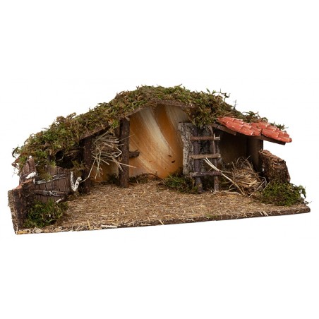 Cabaña con granero y escalera cm 54x25x21h para belén Mundo