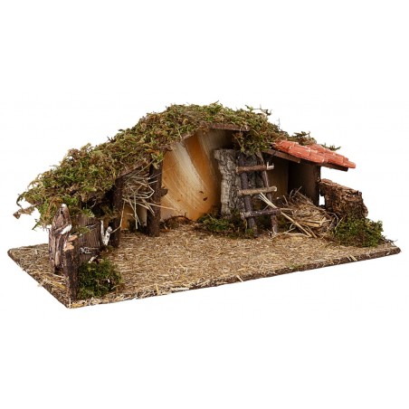 Capanna con fienile e scala cm 54x25x21h per presepe Mondo