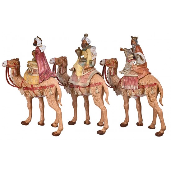 Set of 3 Wise Men on camels series 19 cm Fontanini for nativity scene