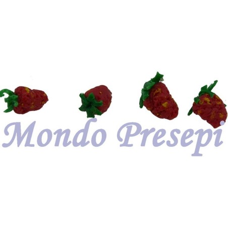 Set of 4 strawberries mm 5x7