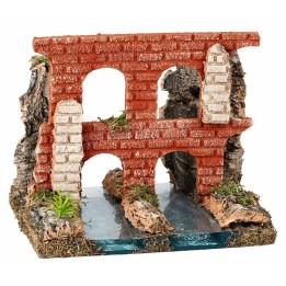 Double river with Roman Aqueduct cm 18x15x15.5 h