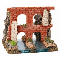 Fiume doppio con Acquedotto Romano cm 18x15x15,5 h