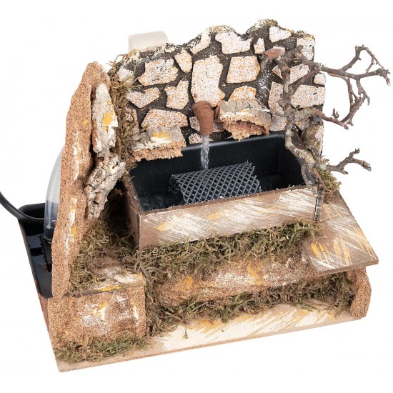Fontana rialzata funzionante cm 20x14x19 h per presepe Mondo