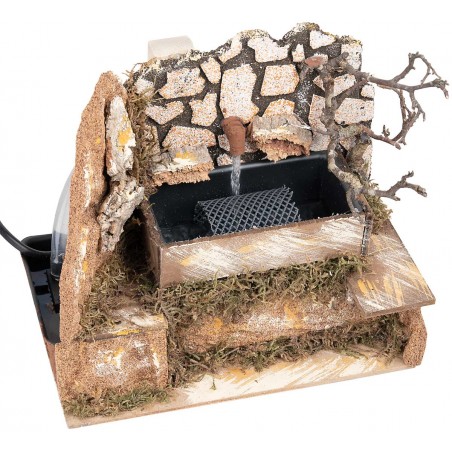 Fontana rialzata funzionante cm 20x14x19 h per presepe Mondo
