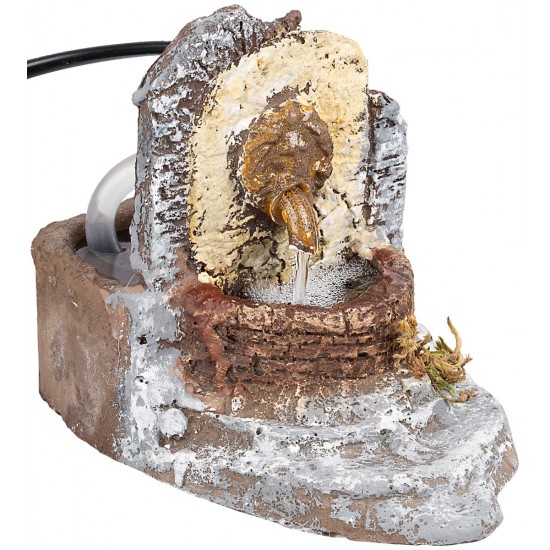 Resin Fountain with Functioning Lion Head Spout cm 10x25x15 h