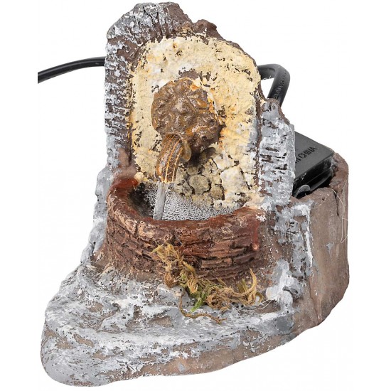 Resin fountain with working lion's mouth cm 10x25x15 h
