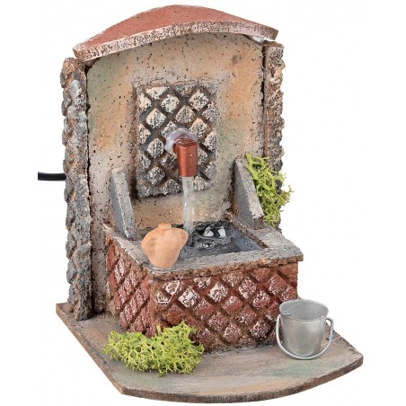 Fontana funzionante in sughero cm 10,5x16x15 h per presepe