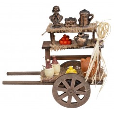 Carretto in legno da mercato cm 16x5,5x13 h