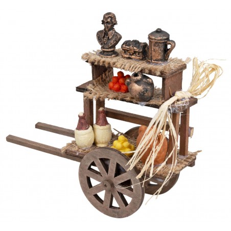 Wooden market cart cm 16x5.5x13 h for Mondo nativity scene
