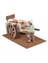 Carro de Madera con Panadero cm 5x4x9 h para pesebre Mundo