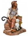 Seated shepherd with sheep from the 12 cm Fontanini series