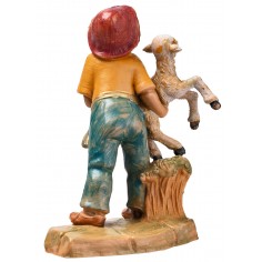 Child with lamb in arms from the 12 cm Fontanini series 2