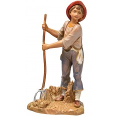 Boy with pitchfork in hand from the 12 cm Fontanini series