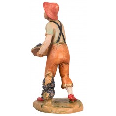 Ragazzo con cassetta d'uva 9,5 cm Fontanini per presepe Mondo 2