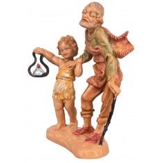 Old man with child 10 cm Fontanini