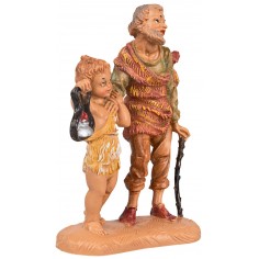 Vecchio con bambino 10 cm Fontanini per presepe Mondo Presepi 2