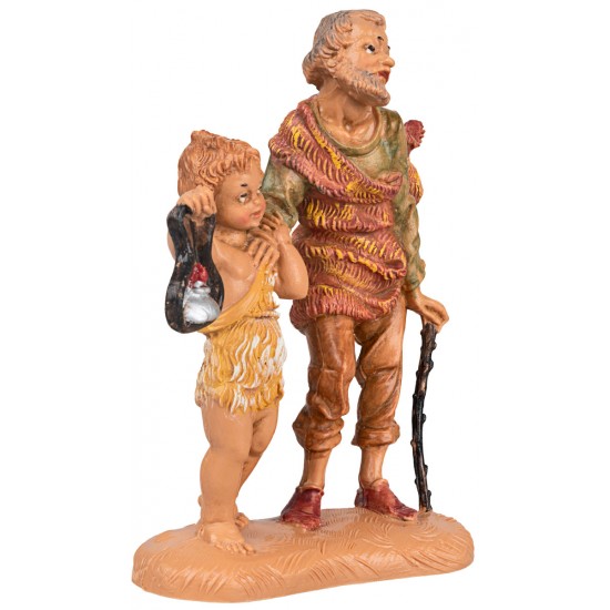 Vecchio con bambino 10 cm Fontanini per presepe Mondo Presepi