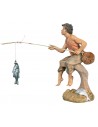 Pescatore con canna da pesca 10 cm Fontanini per presepe Mondo