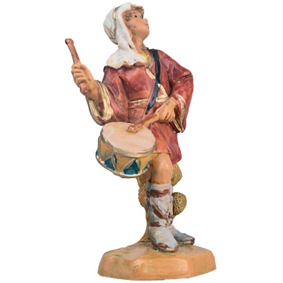 Giovane suonatore con tamburo serie 9,5 cm Fontanini per