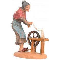 Anciana con rueca 10 cm Fontanini