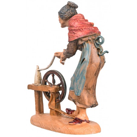 Anziana con arcolaio 10 cm Fontanini per presepe Mondo Presepi