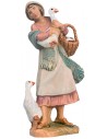 Donna con oche 9,5 cm Fontanini per presepe Mondo Presepi