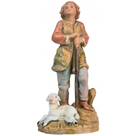 Pastor con bastón y oveja 9,5 cm Fontanini