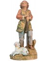 Pastore con bastone e pecora 9,5 cm Fontanini per presepe Mondo