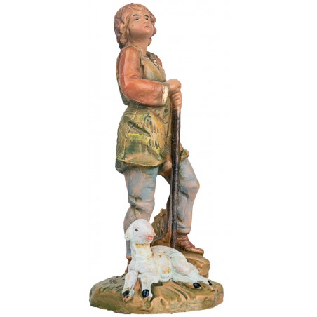 Pastor con bastón y oveja 9,5 cm Fontanini