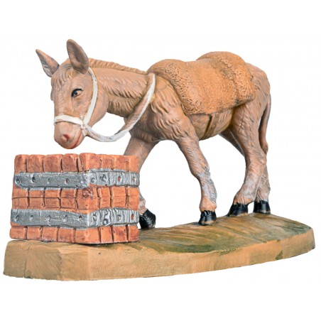 Asino con mangiatoia per statue cm 10 Fontanini per presepe