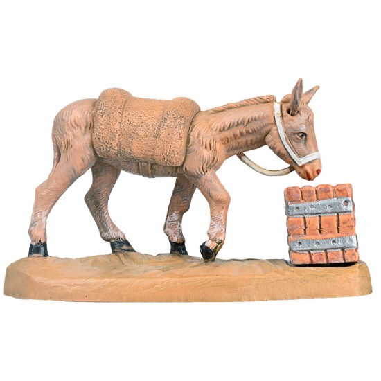 Burro con pesebre para estatuas de 10 cm Fontanini
