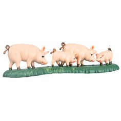 Gruppo di 4 maiali per statue da 10 cm 2