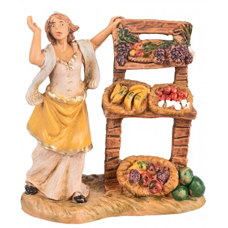 Fruttivendola con banchetto espositivo frutta e verdura 6,5 cm