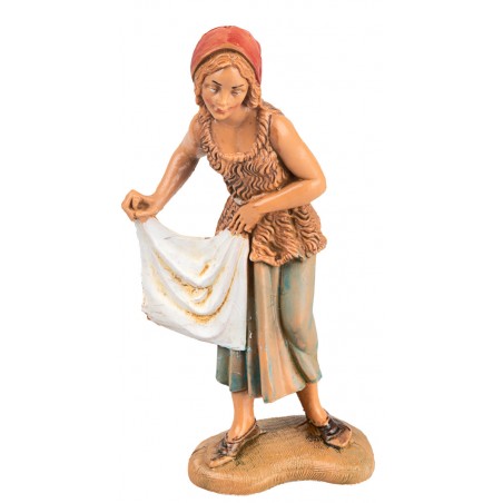 Donna che stende i panni 10 cm Fontanini per presepe Mondo