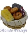 Cesto cm 3 con cibo- minuterie presepe