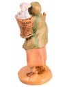 Ragazza con agnello nella gerla 6,5 cm Fontanini per presepe