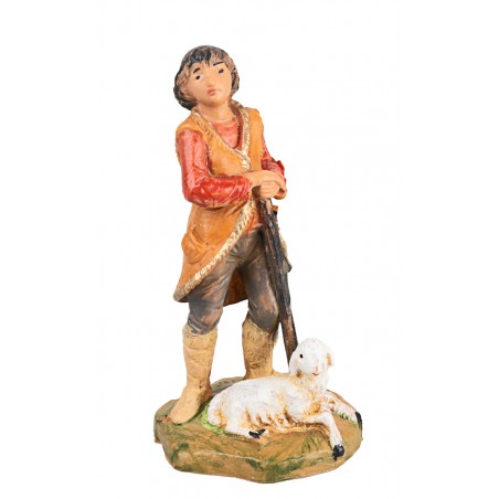 Shepherd with staff and sheep 6.5 cm Fontanini