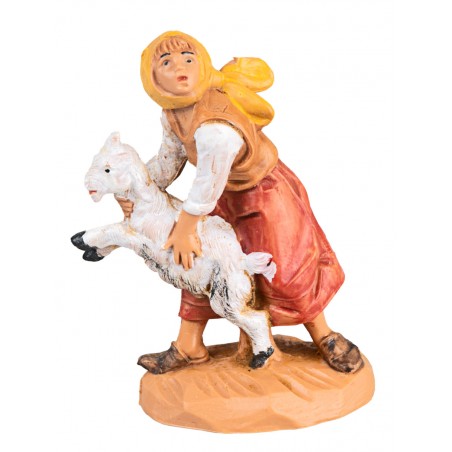 Giovane con pecora 6,5 cm Fontanini per presepe Mondo Presepi