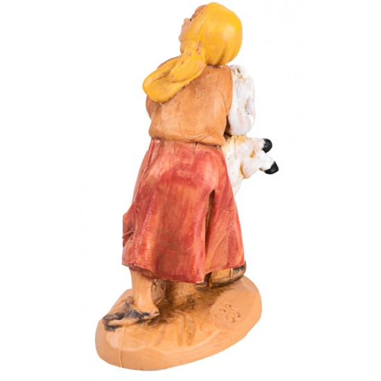 Giovane con pecora 6,5 cm Fontanini per presepe Mondo Presepi