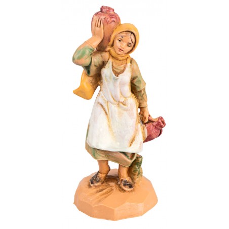 Donna con anfore 6,5 cm Fontanini per presepe Mondo Presepi