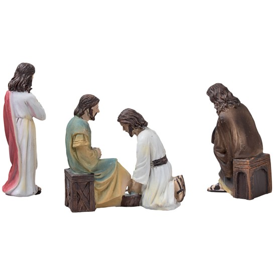 Foot washing 10 cm Easter figurines for Mondo nativity scene