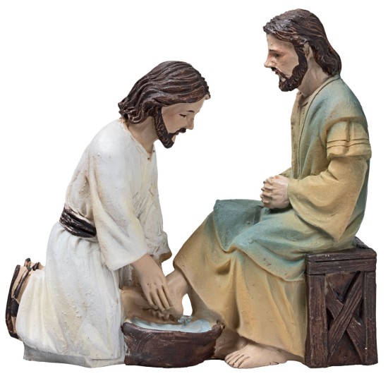 Foot washing 10 cm Easter figurines for Mondo nativity scene