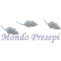 Set 3 topolini bianchi Mondo Presepi